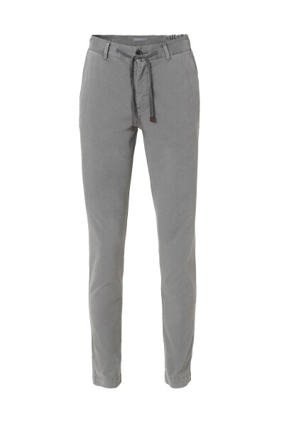 Lango Gri Renk Esnek Belli Kordonlu Chino Pantolon - 2
