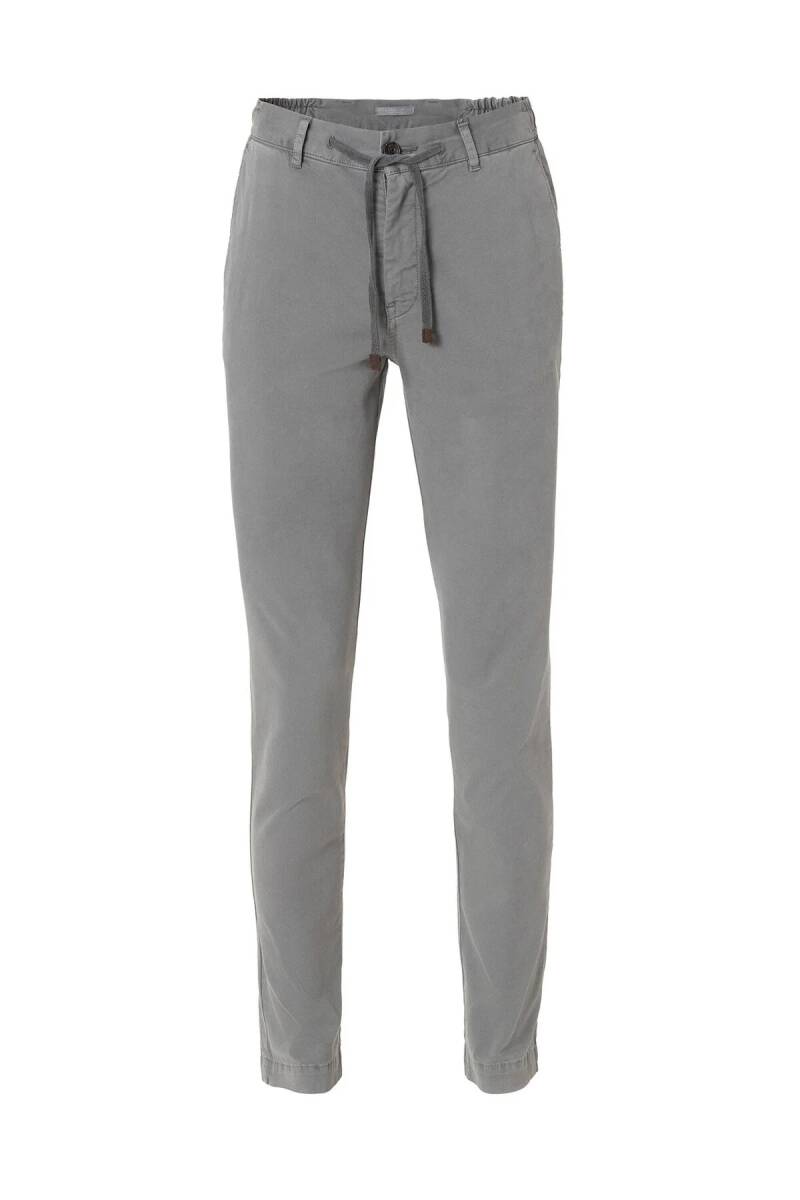 Lango Gri Renk Esnek Belli Kordonlu Chino Pantolon - 2
