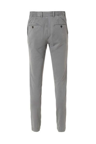 Lango Gri Renk Esnek Belli Kordonlu Chino Pantolon - 5