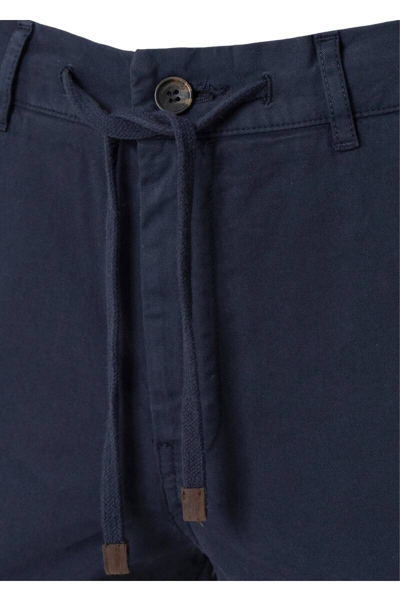 Lango Lacivert Renk Esnek Belli Kordonlu Chino Pantolon - 2