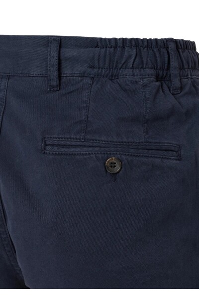 Lango Lacivert Renk Esnek Belli Kordonlu Chino Pantolon - 5