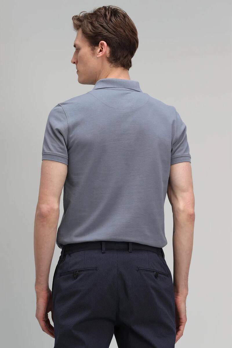 Laon Spor Polo Erkek Tişört Koyu Gri - 5