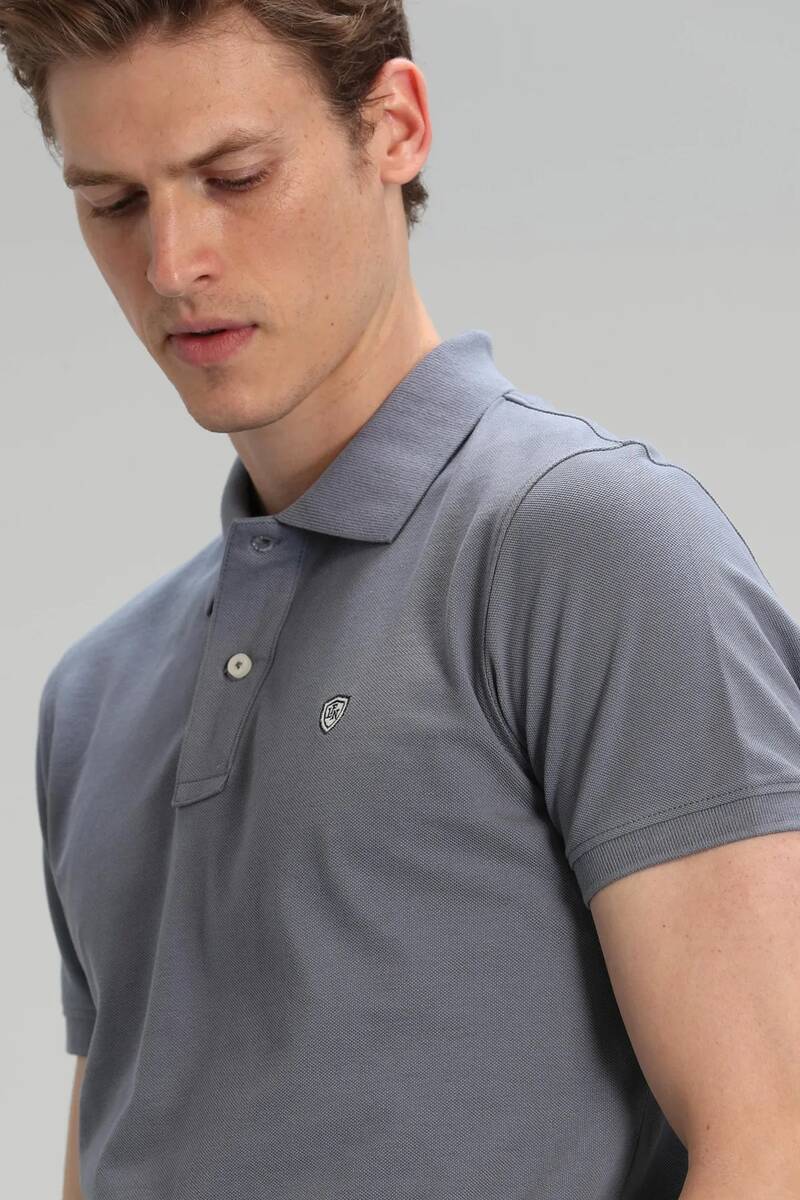 Laon Spor Polo Erkek Tişört Koyu Gri - 6