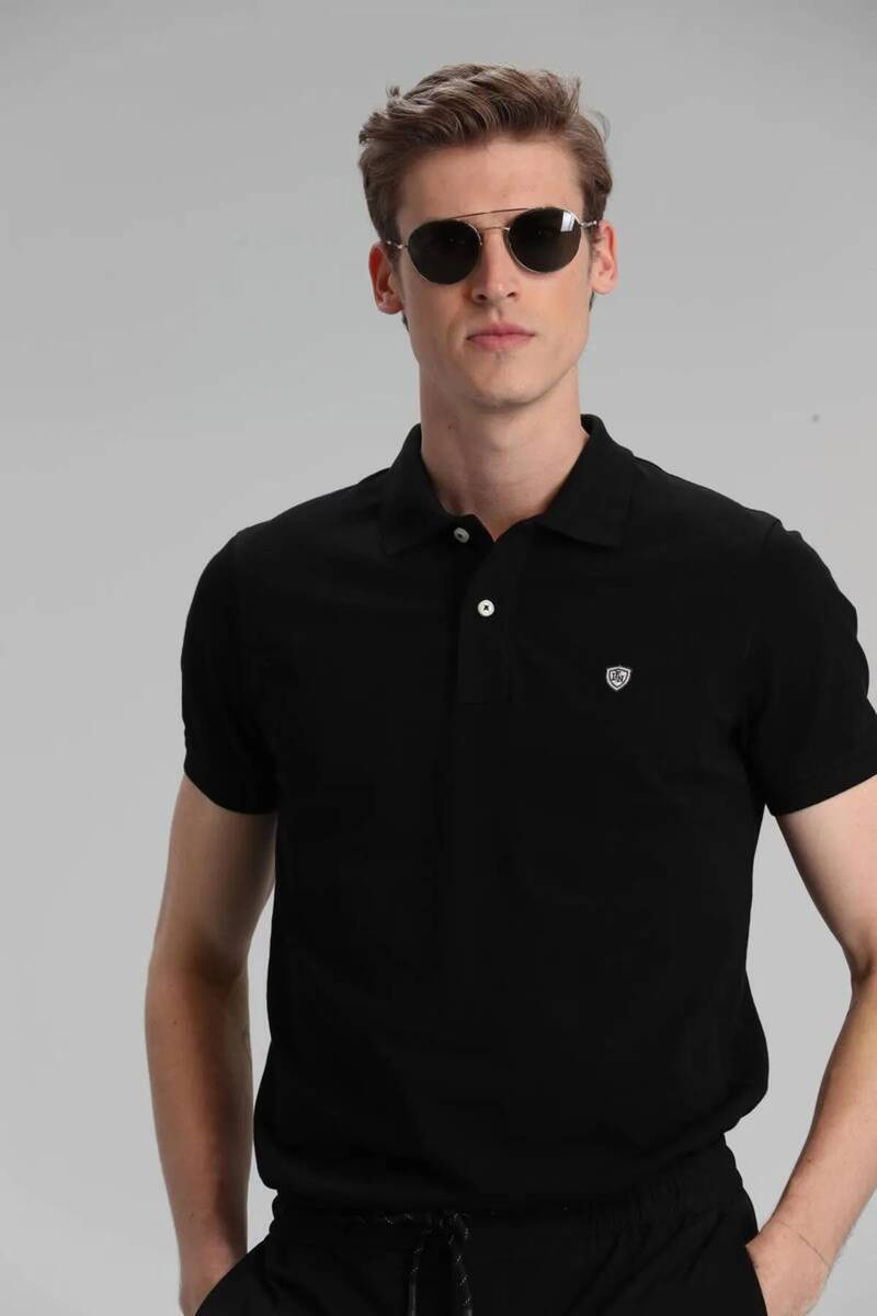 Laon Spor Polo Erkek Tişört Siyah - 1
