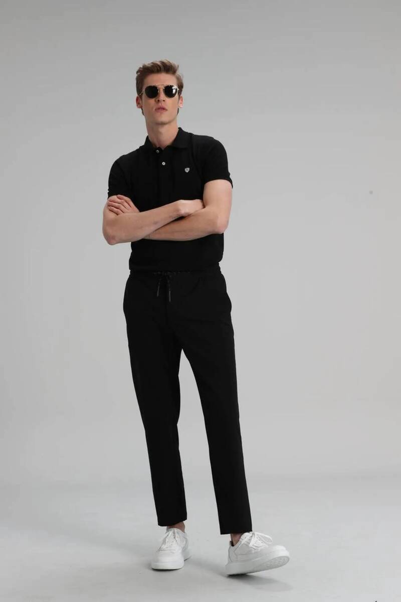 Laon Spor Polo Erkek Tişört Siyah - 2