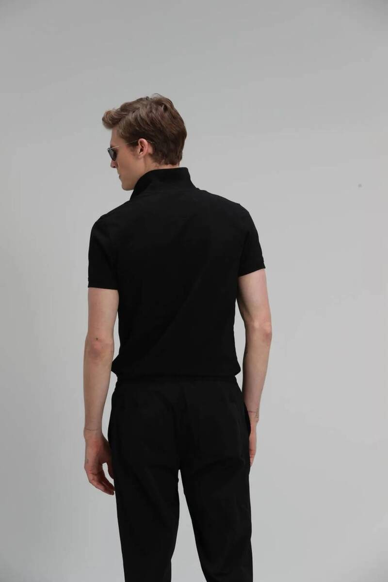 Laon Spor Polo Erkek Tişört Siyah - 6