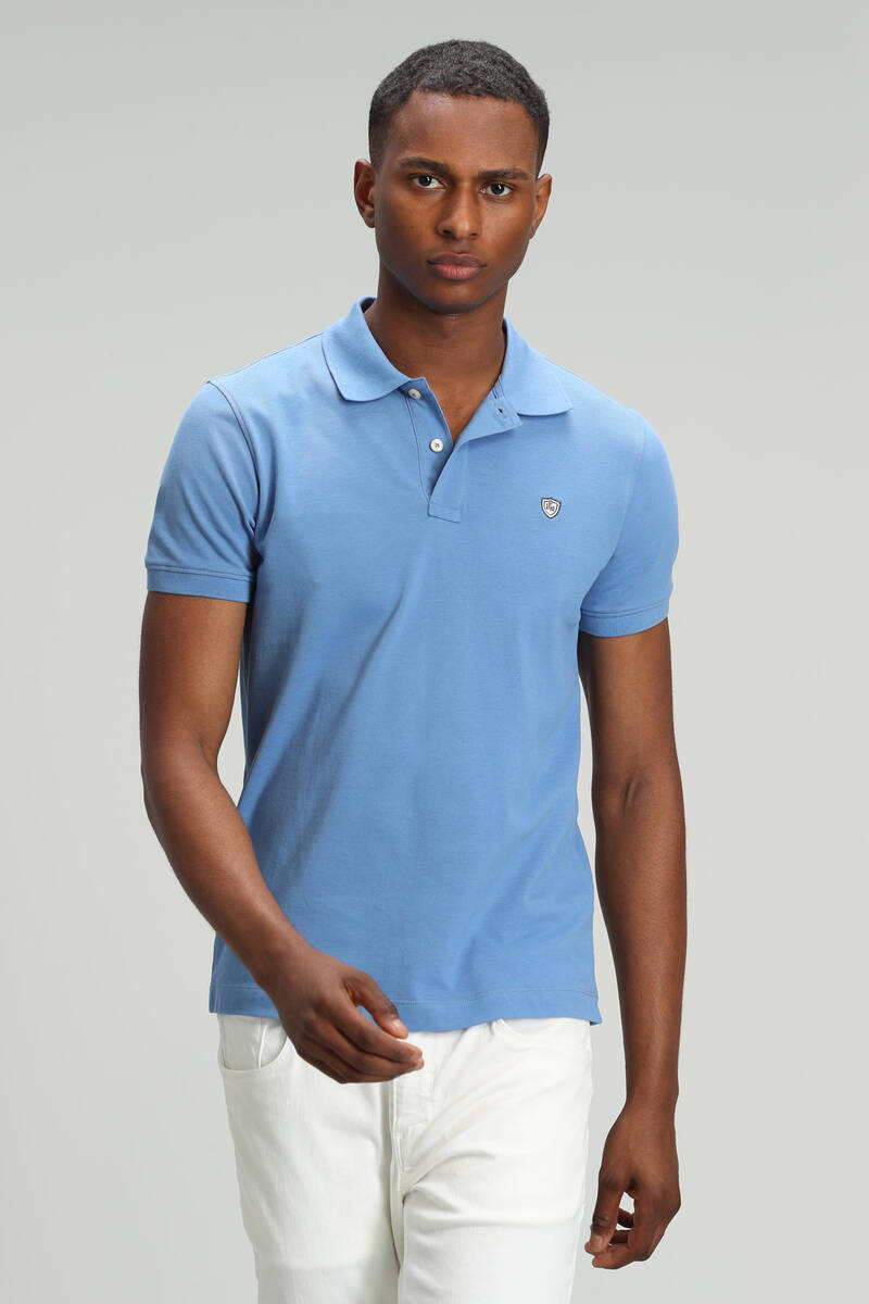Laon Spor Polo Yaka Erkek Tişört Mavi - 1