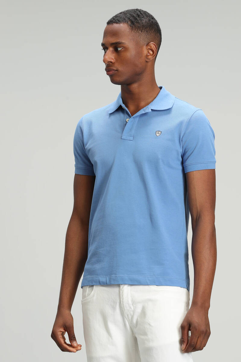 Laon Spor Polo Yaka Erkek Tişört Mavi - 2