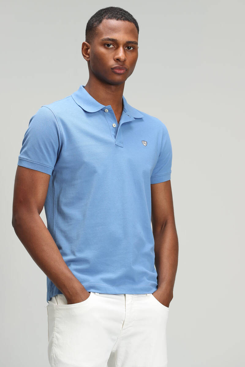 Laon Spor Polo Yaka Erkek Tişört Mavi - 3