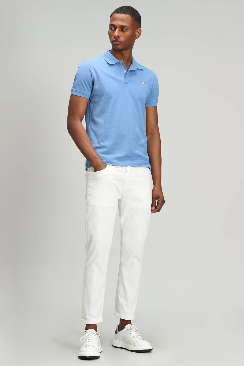 Laon Spor Polo Yaka Erkek Tişört Mavi - 4