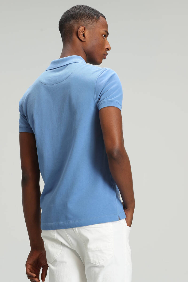 Laon Spor Polo Yaka Erkek Tişört Mavi - 6