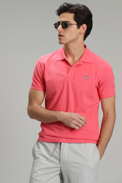 Laon Spor Polo Yaka Erkek Tişört Şeker Pembe - 1