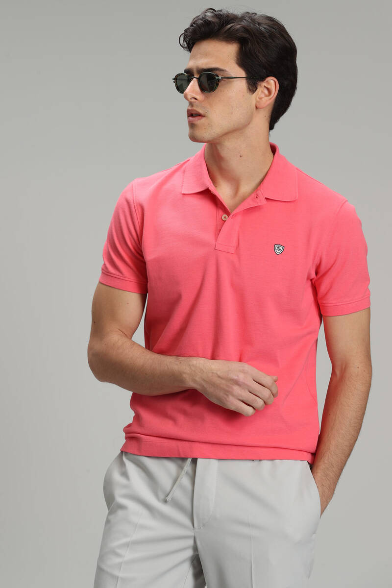 Laon Spor Polo Yaka Erkek Tişört Şeker Pembe - 1