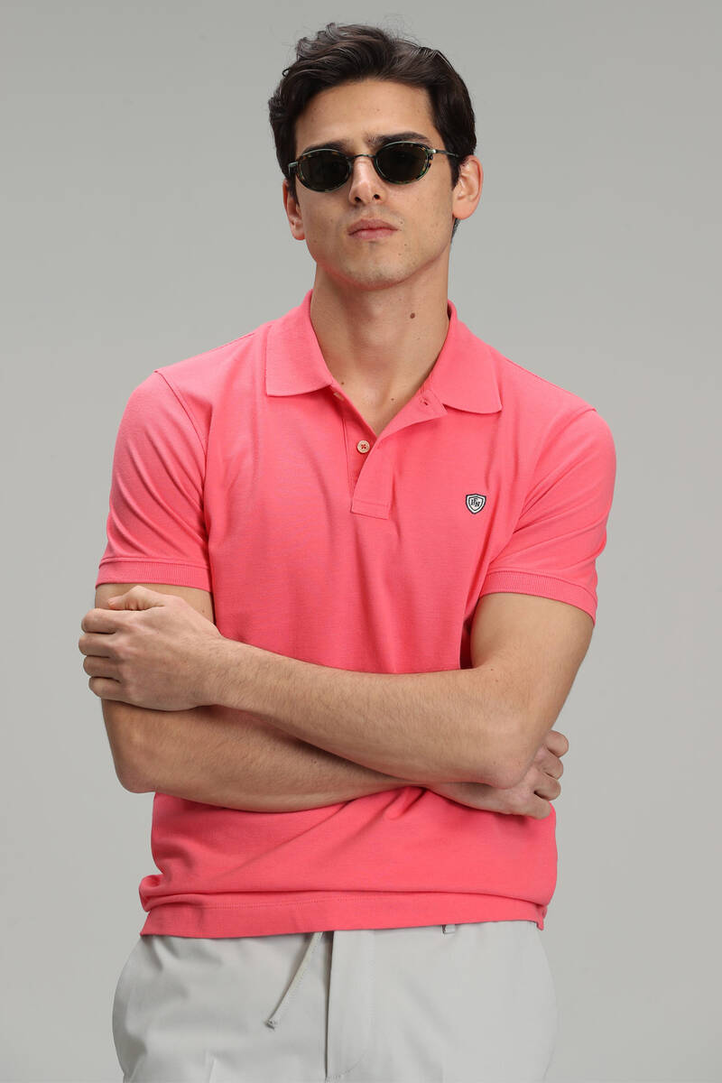 Laon Spor Polo Yaka Erkek Tişört Şeker Pembe - 3