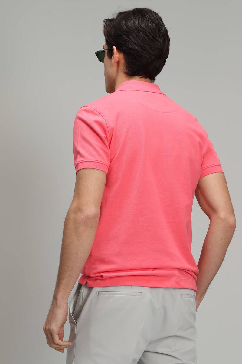 Laon Spor Polo Yaka Erkek Tişört Şeker Pembe - 6