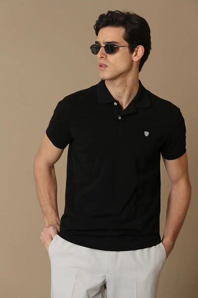 Laon Sports Polo Neck Men's T-Shirt Black - 2