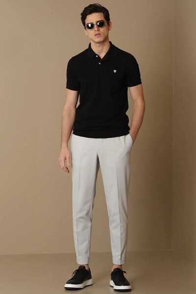 Laon Sports Polo Neck Men's T-Shirt Black - 4