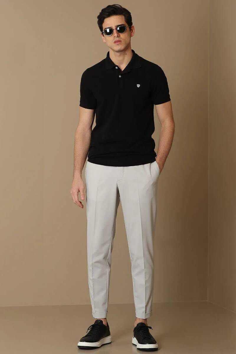 Laon Sports Polo Neck Men's T-Shirt Black - 4
