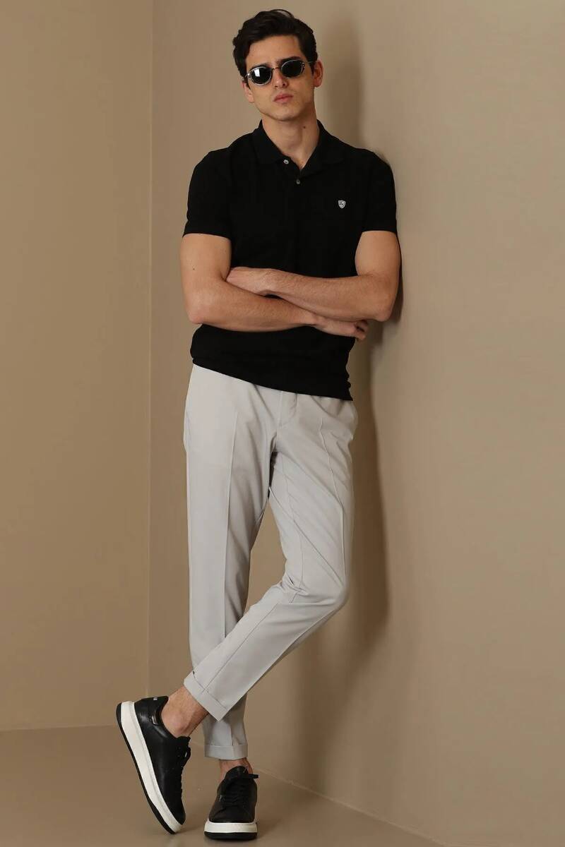 Laon Sports Polo Neck Men's T-Shirt Black - 5