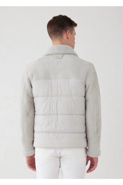 Larton Light Beige Furry Suede Coat - 7