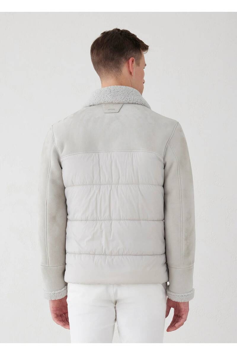 Larton Light Beige Furry Suede Coat - 7
