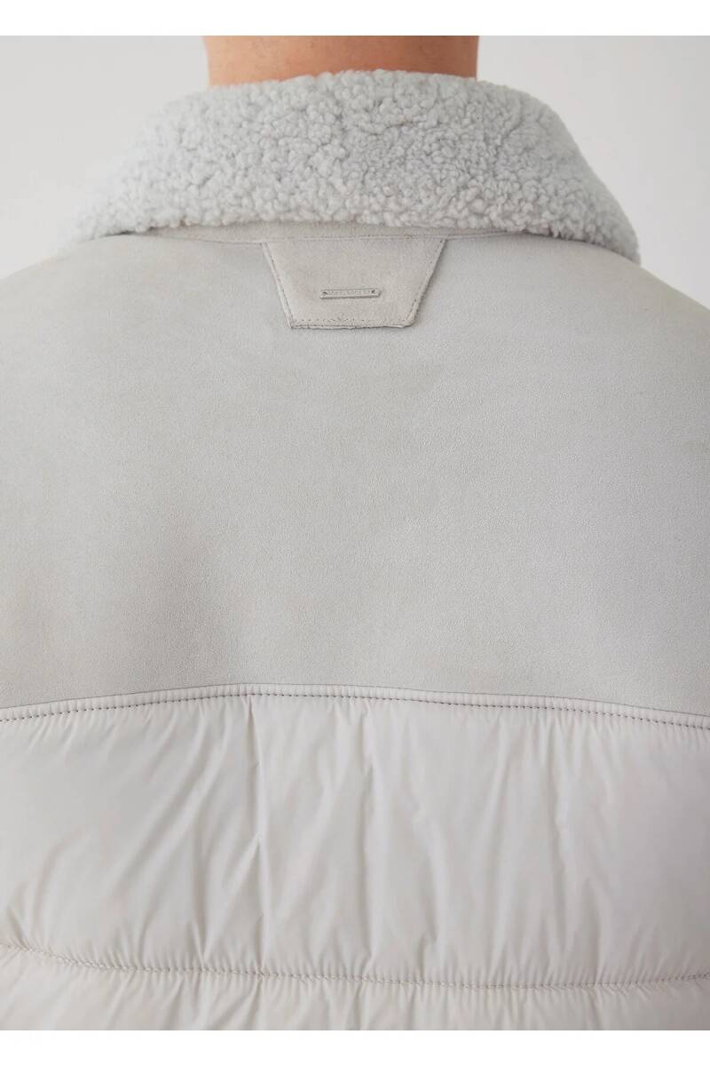 Larton Light Beige Furry Suede Coat - 8