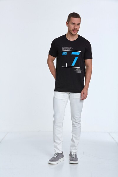 VOLTAJ - Ldn Printed Cotton Crew Neck T-Shirt