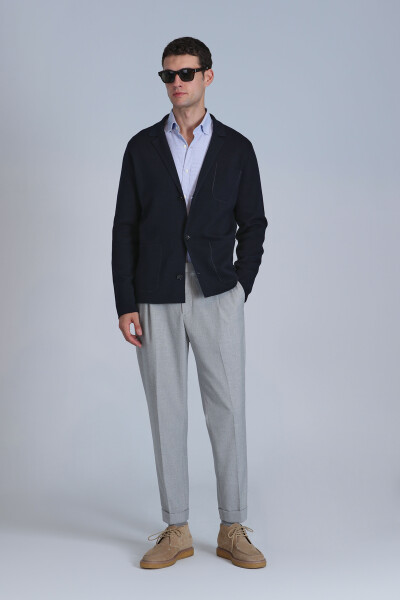 Leader Men's Cardigan Navy Blue - LUFIAN (1)