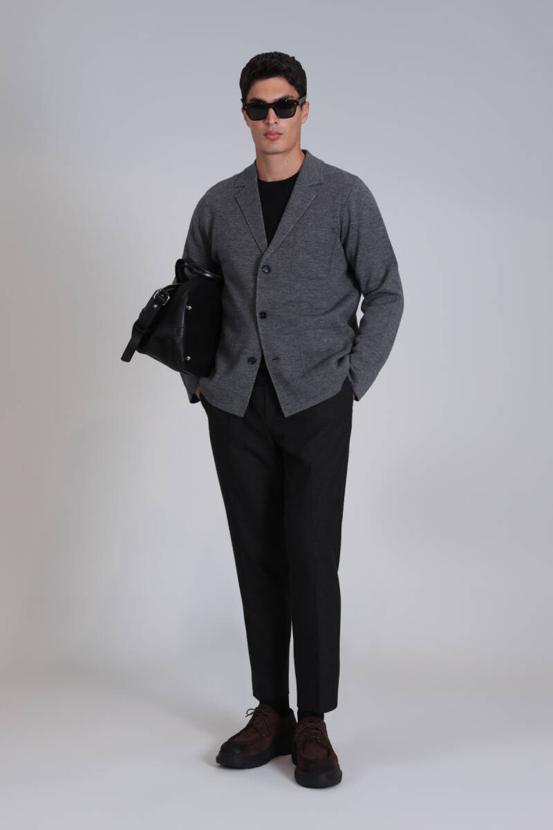 Leader Men's Cardigan Gray - 4