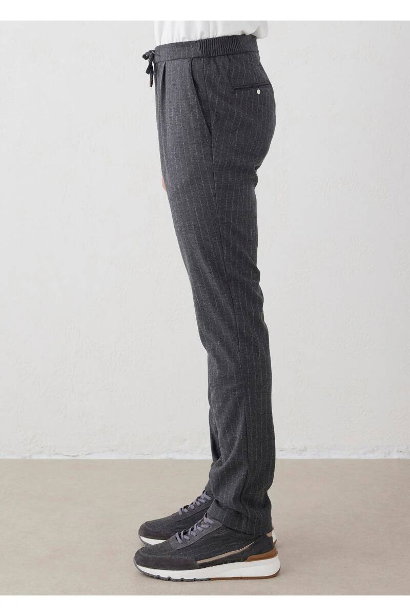 Legend Gri Renk Çizgili Chino Pantolon - 3