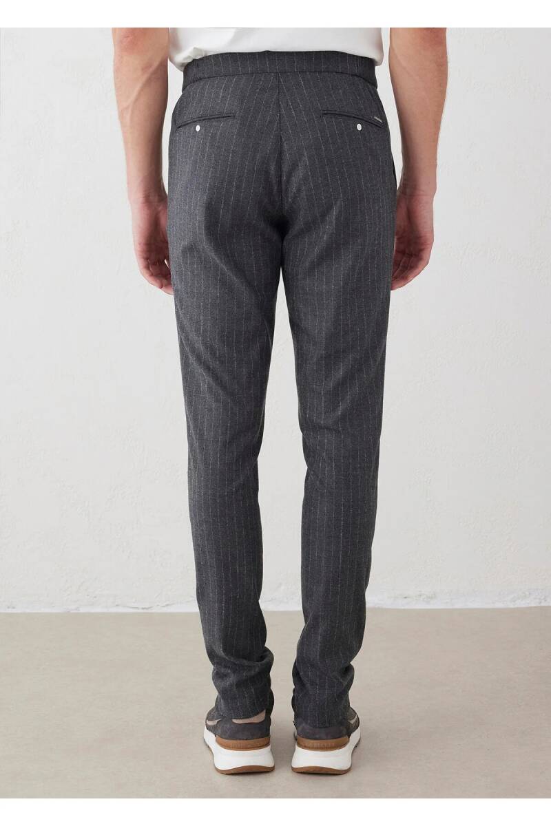 Legend Gri Renk Çizgili Chino Pantolon - 4