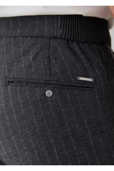 Legend Gri Renk Çizgili Chino Pantolon - 6