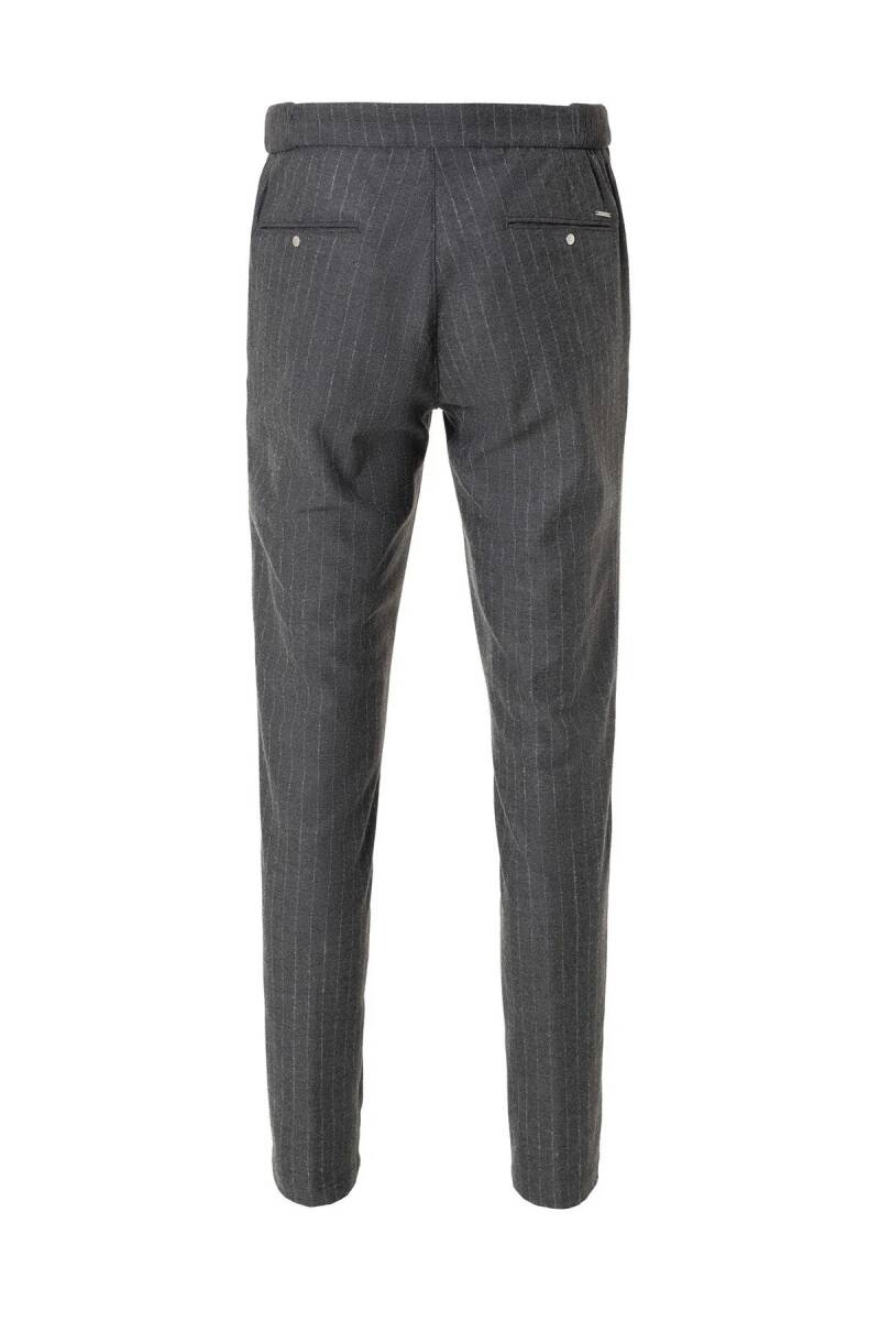 Legend Gri Renk Çizgili Chino Pantolon - 7