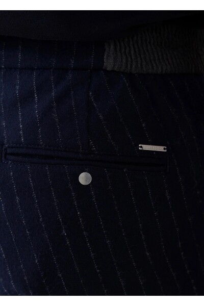 Legend Lacivert Renk Çizgili Chino Pantolon - 6