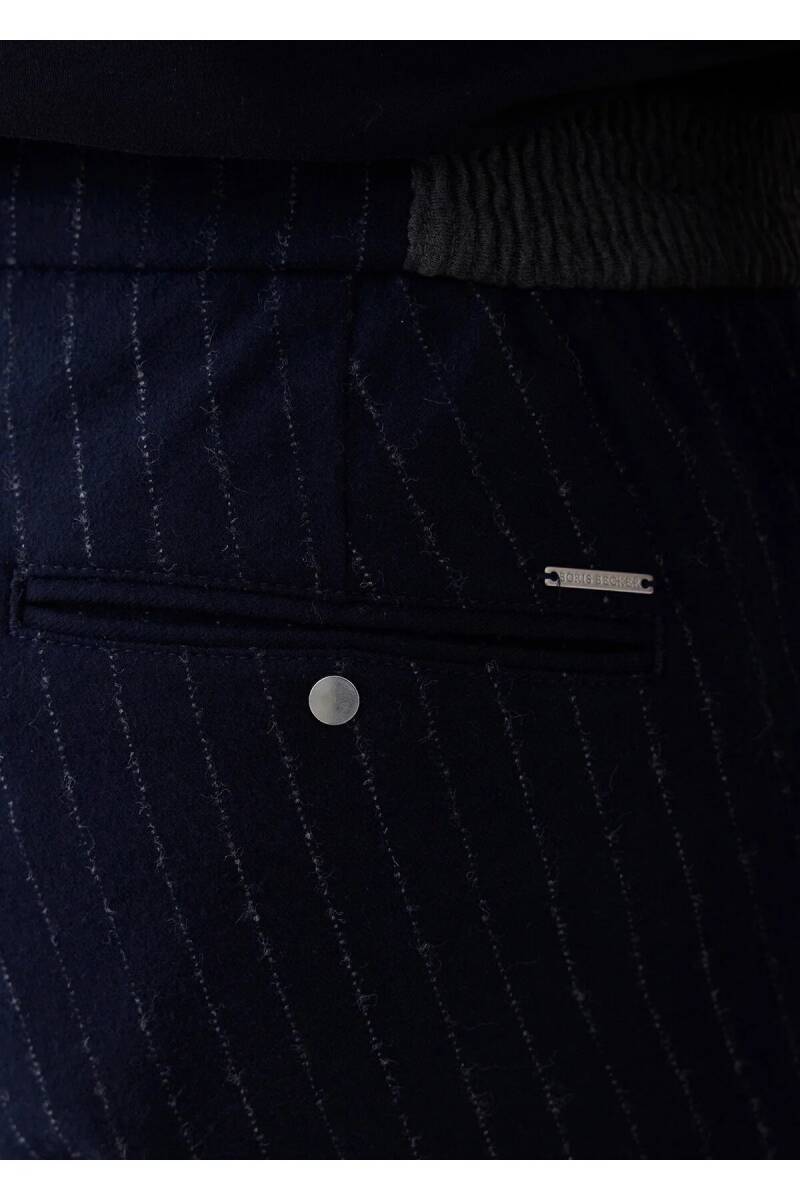 Legend Lacivert Renk Çizgili Chino Pantolon - 6