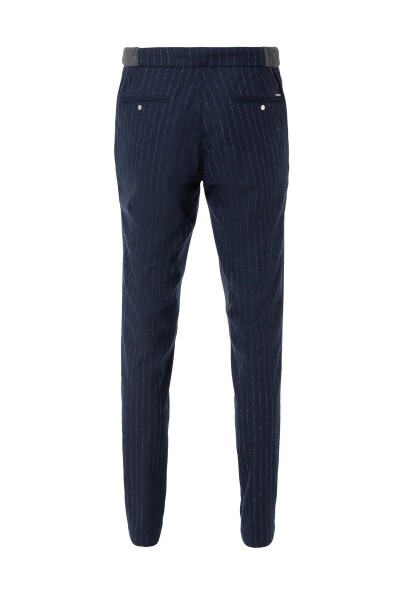 Legend Lacivert Renk Çizgili Chino Pantolon - 7