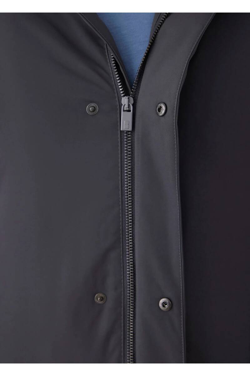 Liaker Anthracite Color Hooded Raincoat - 3