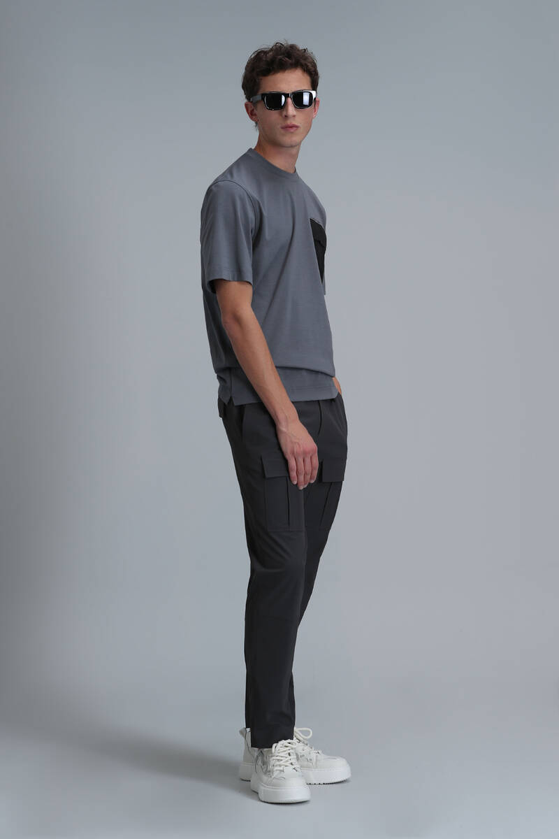 Lıam Modern Grafik T-Shirt Gri - 4