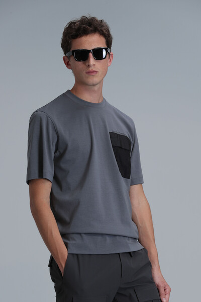 Футболка Liam Modern с рисунком Серая - 5
