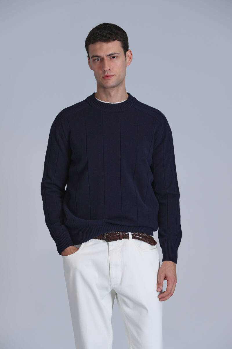 Light Men's Sweater Navy Blue - 2