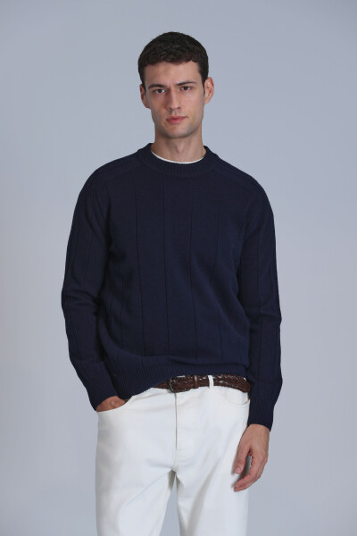 Light Men's Sweater Navy Blue - 3