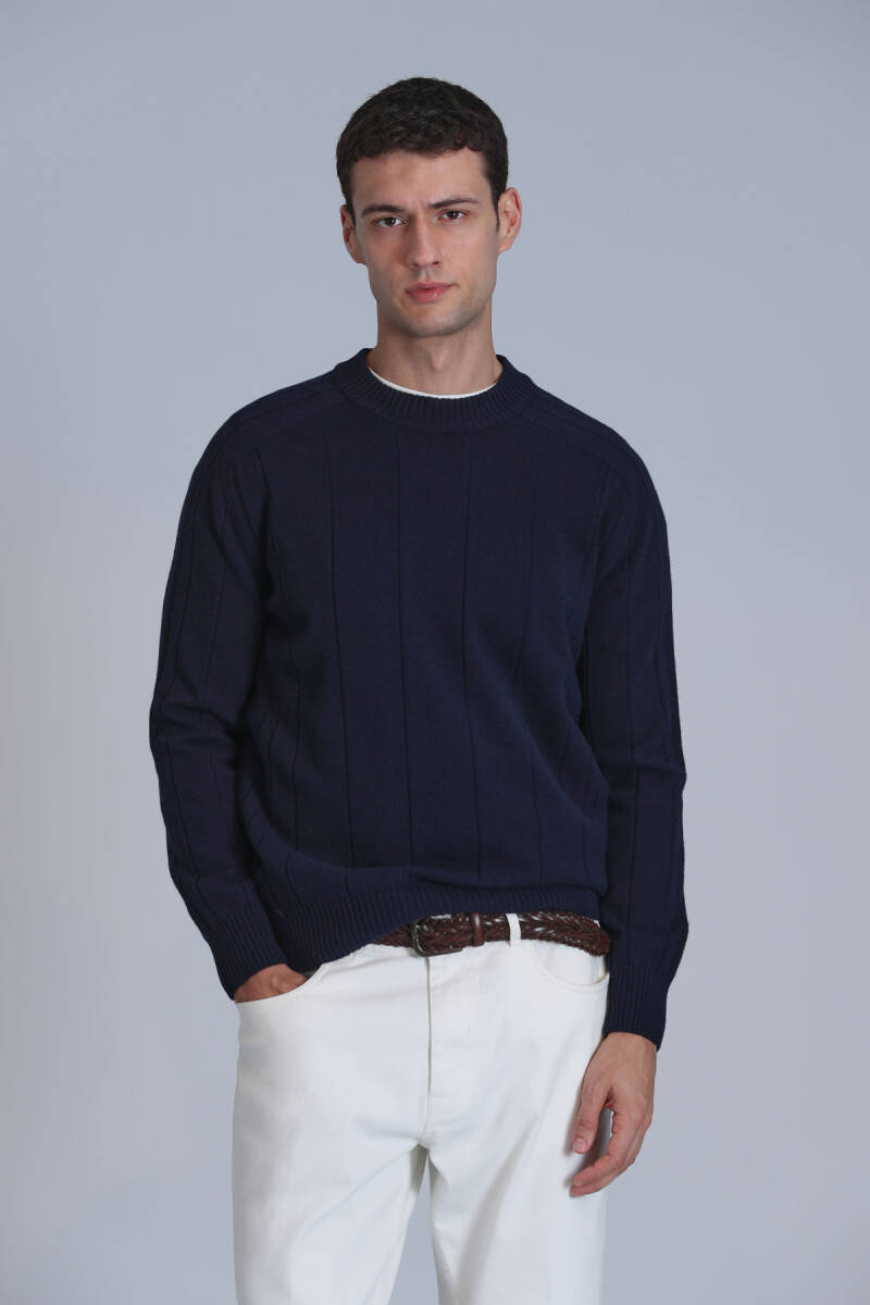 Light Men's Sweater Navy Blue - 3