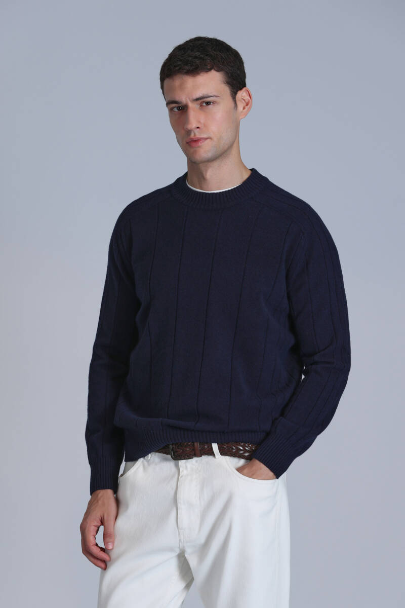 Light Men's Sweater Navy Blue - 5