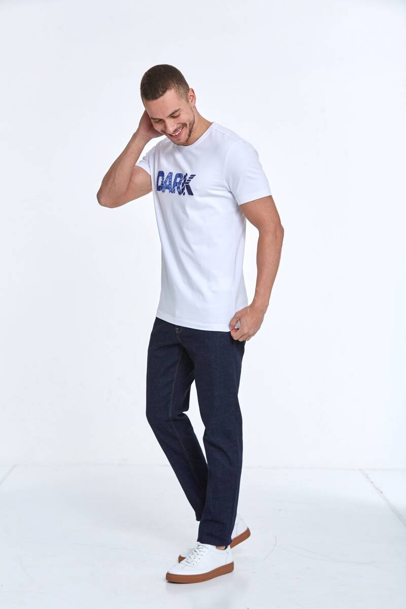 Light Wash Navy Blue Men's Jeans - 2