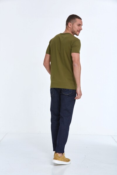 Lincoln Embroidered Men's T-Shirt Khaki - 5