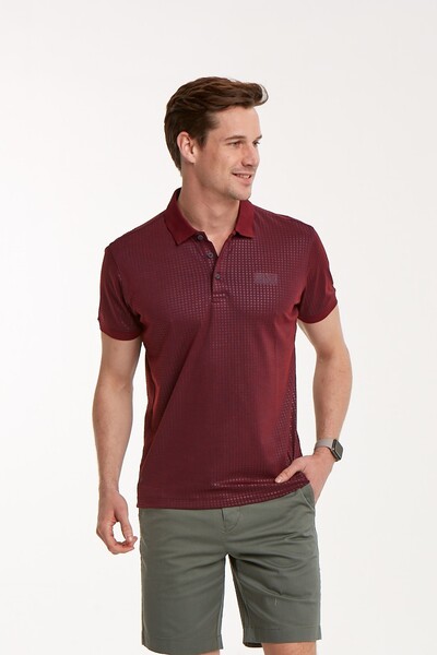 Line and VJ Printed Polo Neck Men's T-Shirt - 2