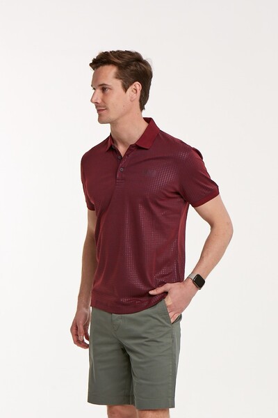 Line and VJ Printed Polo Neck Men's T-Shirt - 3