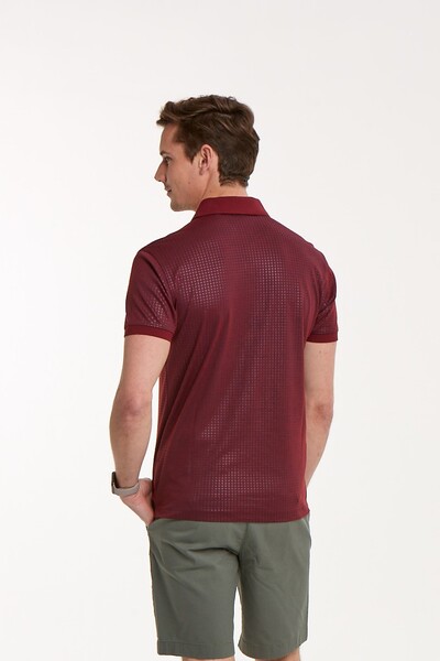 Line and VJ Printed Polo Neck Men's T-Shirt - 5