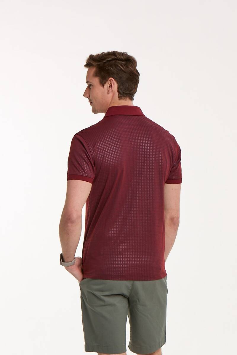 Line and VJ Printed Polo Neck Men's T-Shirt - 5