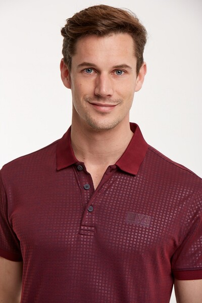 Line and VJ Printed Polo Neck Men's T-Shirt - 4